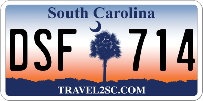 SC license plate DSF714