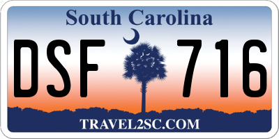 SC license plate DSF716