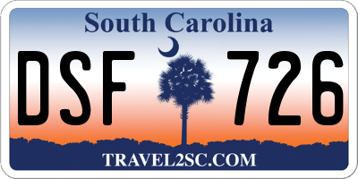 SC license plate DSF726
