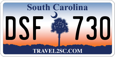 SC license plate DSF730