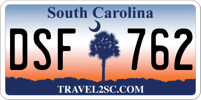 SC license plate DSF762
