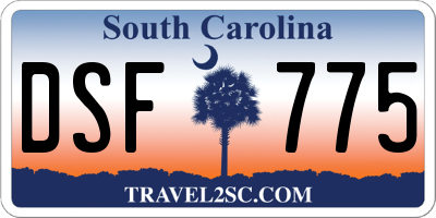 SC license plate DSF775