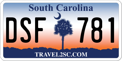 SC license plate DSF781