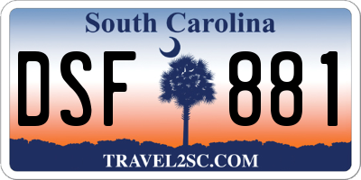 SC license plate DSF881