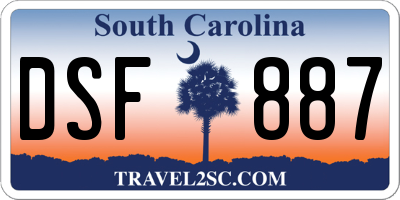 SC license plate DSF887