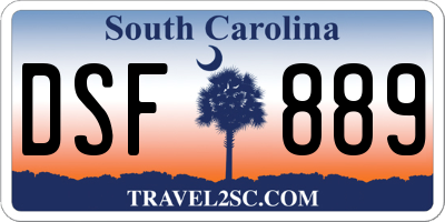 SC license plate DSF889