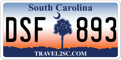 SC license plate DSF893