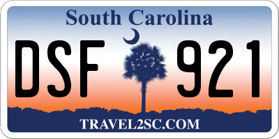 SC license plate DSF921