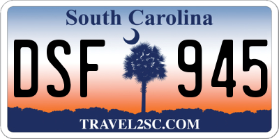 SC license plate DSF945