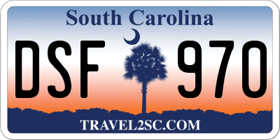 SC license plate DSF970