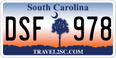 SC license plate DSF978