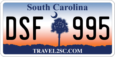 SC license plate DSF995