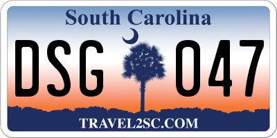 SC license plate DSG047