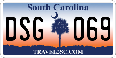 SC license plate DSG069