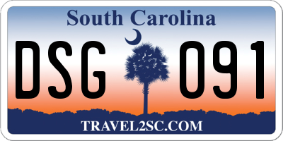 SC license plate DSG091