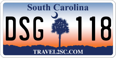 SC license plate DSG118