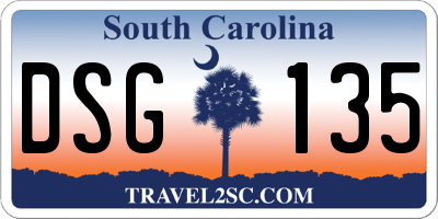 SC license plate DSG135