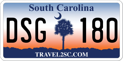 SC license plate DSG180