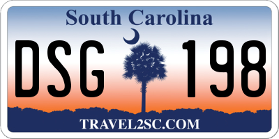 SC license plate DSG198