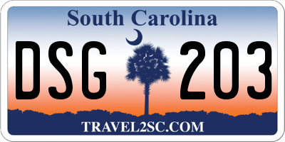SC license plate DSG203