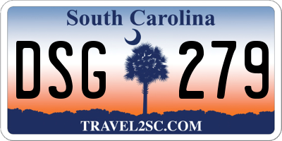 SC license plate DSG279