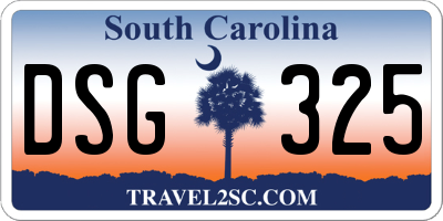 SC license plate DSG325