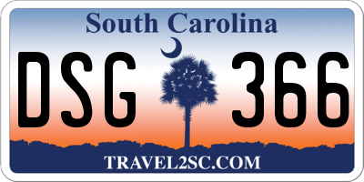 SC license plate DSG366