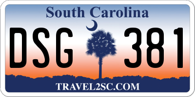 SC license plate DSG381