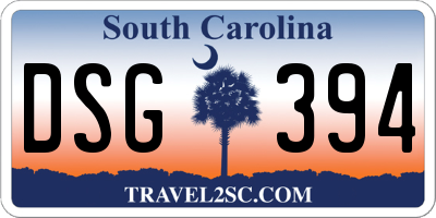 SC license plate DSG394