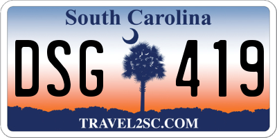 SC license plate DSG419