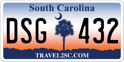 SC license plate DSG432