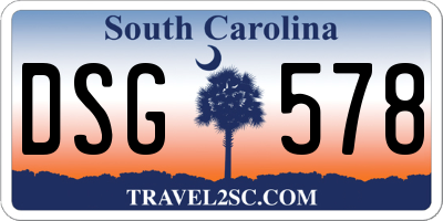 SC license plate DSG578
