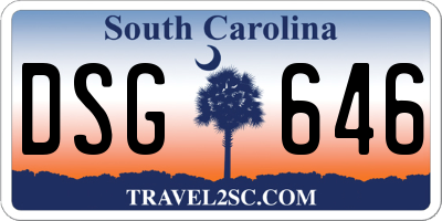 SC license plate DSG646
