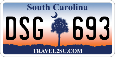 SC license plate DSG693