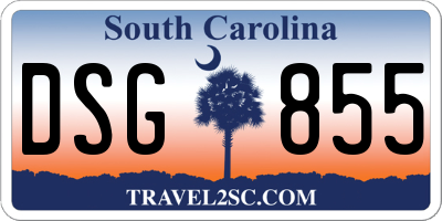 SC license plate DSG855