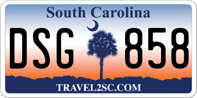 SC license plate DSG858