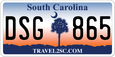 SC license plate DSG865