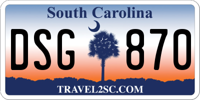 SC license plate DSG870