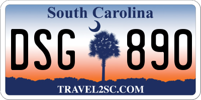 SC license plate DSG890
