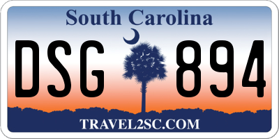 SC license plate DSG894