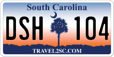 SC license plate DSH104