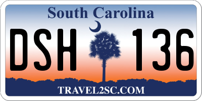 SC license plate DSH136