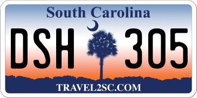 SC license plate DSH305