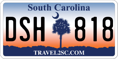 SC license plate DSH818