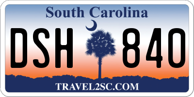 SC license plate DSH840