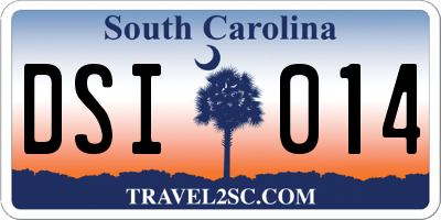 SC license plate DSI014