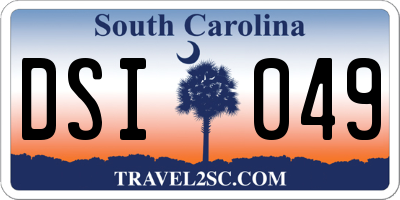 SC license plate DSI049