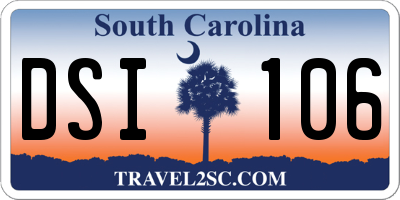 SC license plate DSI106