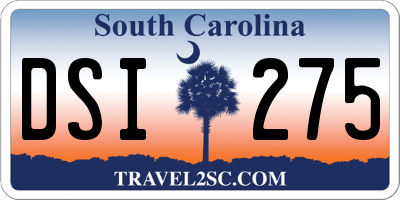SC license plate DSI275