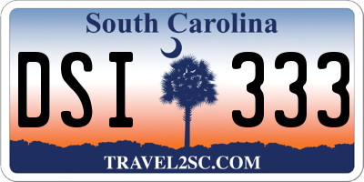 SC license plate DSI333